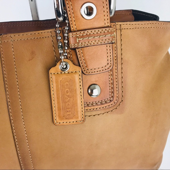 Coach Burnished Tan Leather Soho Satchel Tote Bag - Picture 8 of 8